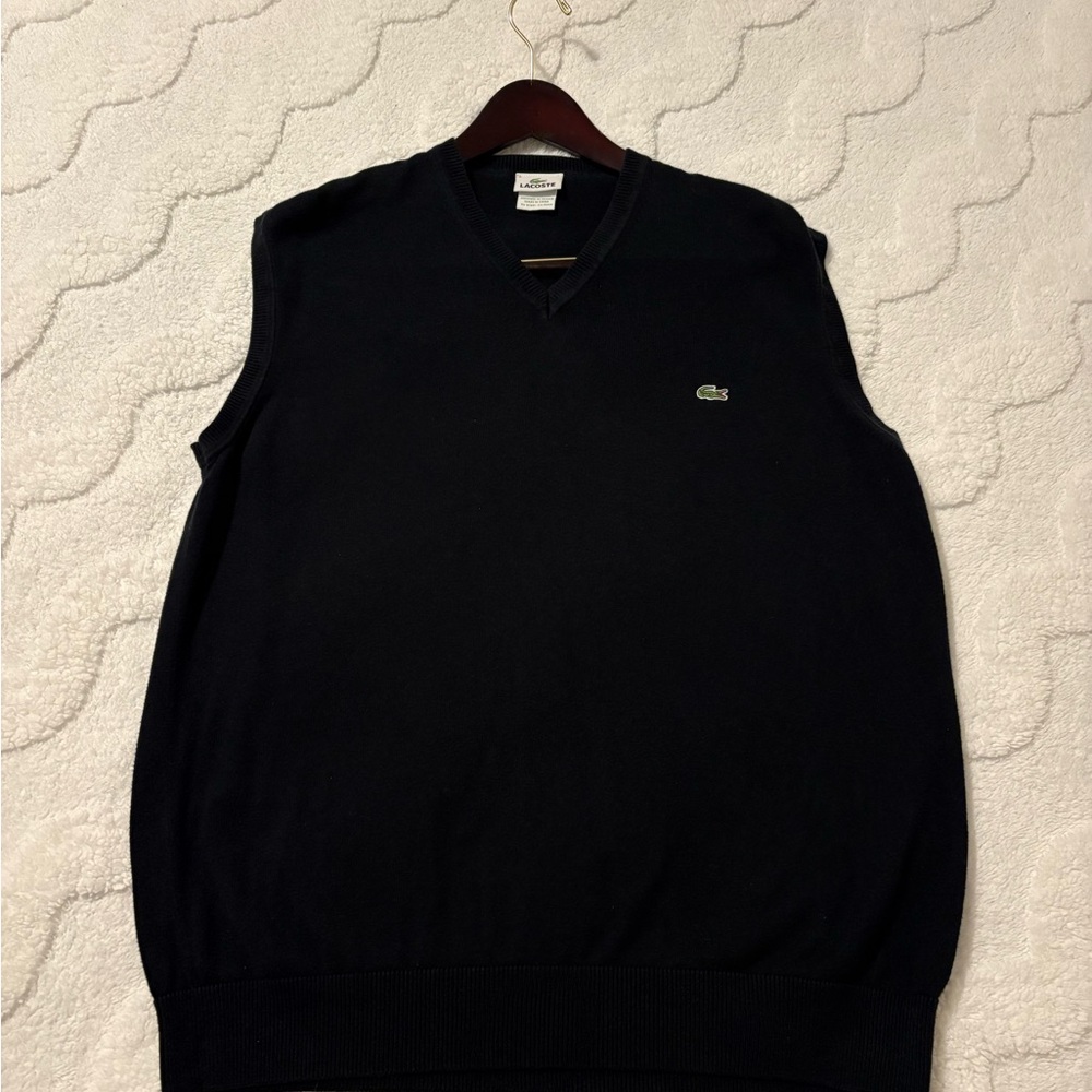 Lacoste Men's V-Neck Black Sweater Vest